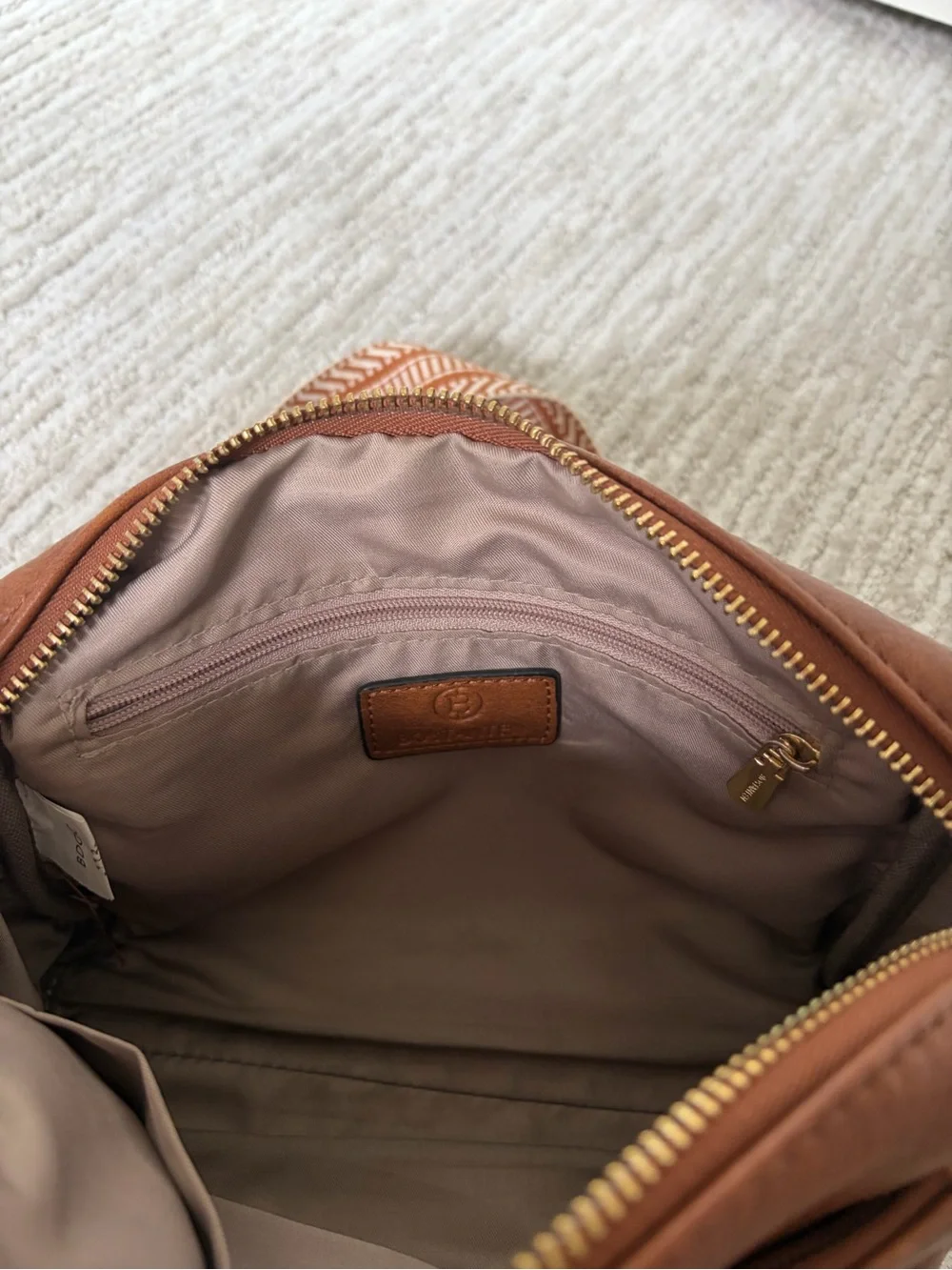 Brown Bostanten Vegan Leather Crossbody Bag